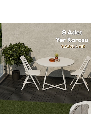 Porsima 1066 9lu Bahçe Balkon Teras Zemin Döşemesi Karosu Antrasi
