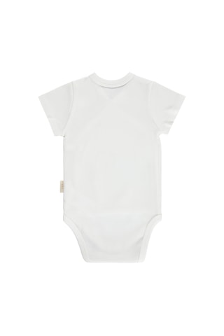 Civil Baby Organik Pamuklu Kruvaze 0-3 Ay Çıtçıtlı Badi - Ekru