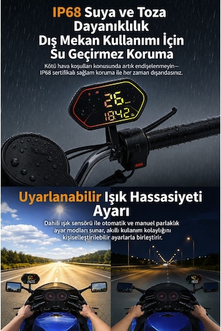 Motor Araba Tekne Bisiklet Scooter İçin Digital Hız Göstergesi Saat Göstergesi Hayalet Ekran