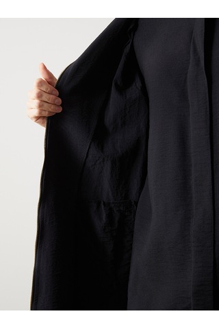 Lcwaıkıkı Classic Siyah Kapüşonlu Düz Oversize Kadın Tunik