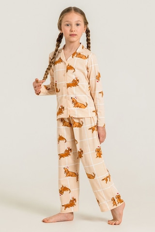Rolypoly Kız Çocuk Cute Puppy Krem Gömlek Pijama Takımı Rp3908-c-v1 Rp3908-c-v1