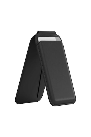 Buff Apple Uyumlu iPhone Walletmag 2.0 Stant Manyetik Deri Cüzdan Black Siyah