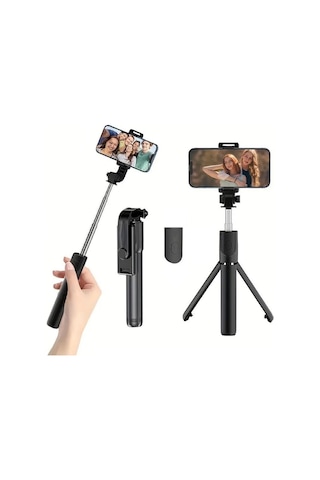 Ga66 3in1 Bluetooth Selfie Çubuğu Tripod Canlı Yayın Standı Telefon Tutucu Katlanabilir Genişletilebilir Deklanşörlü Monopod