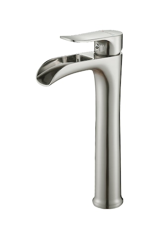 Fause Yüksek Çanak Lavabo Bataryası Şelale Fırçalanmış Nikel Ksl112-br Nikel