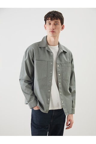 Lcw Jeans Haki Rahat Kalıp Uzun Kollu Erkek Jean Gömlek