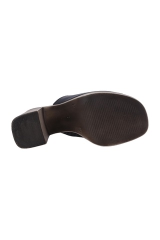 Albishoes Albini 26y1101026 Hakiki Deri Topuklu Kadın Terlik Siyah
