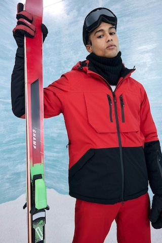 Defacto Su İtici Slim Fit Dar Kesim Kapüşonlu Fermuarlı Kayak Montu F3796ax25wnrd296 Kırmızı-rd296