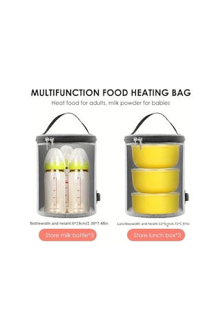 Xuweiwei Square Taşınabilir Araba Bebek Biberon Isıtıcı Akıllı Ekran Termostat Büyük Kapasiteli Yenidoğan Beslenme Çantası