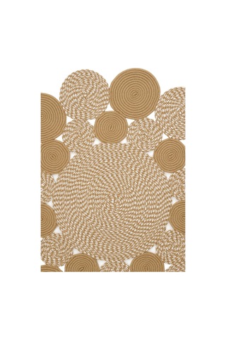 Cool Halı Luke 432 Natural Yuvarlak Halı Bohem Örgü Hasır Kilim Dekoratif Mutfak Balkon Banyo Halısı