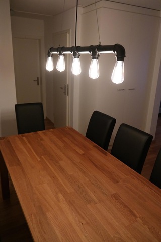 5 Başlıklı Retro Demir Boru Tavan Lambası, Endüstriyel Rustik Tavan Avize Bilardo Lambası Yemek Odası Lambası Siyah