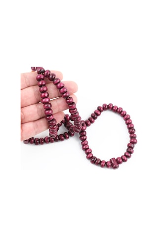 Şimşir Ağacı Boyalı Vişne Çürüğü 99luk Tekerlek Kesim 10x6mm Namaz Tesbihi Vişne