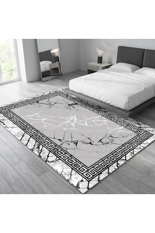 Gri Mermer Desenli Halı Dijital Baskılı Kaymaz Tabanlı Modern Salon Oda Halısı Dijital Baskı Halı 7