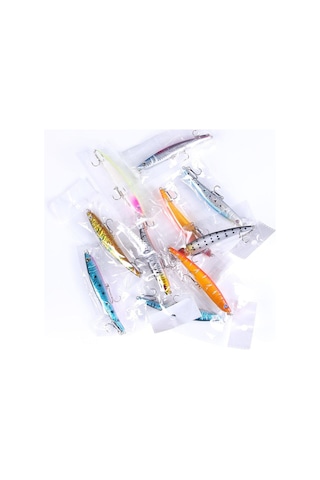 Hengjıa 10 Adet 3d Göz Balıkçılık Yem 11g/11.5 Cm Minnow Cazibesi Isca Yapay Çin Sert Çarpık Balıkçılık Bas Balık Mücadele