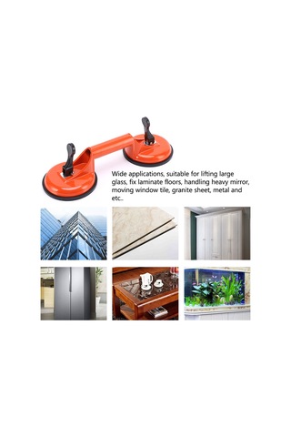 Alüminyum Alaşımlı Çift Pençe Vakumlu Yapıştırıcı Yüksek Taşıma Kapasitesi Ağır Hizmet Seramik Karosu Kaldırıcı Granit Cam İçin