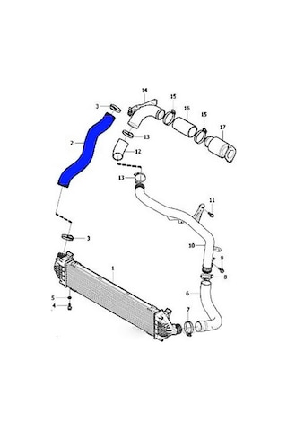 Intercooler Turbo Hortumu Volvo V40 D2 1.6 Diesel 2012-2021 Oe :31293717 siyah