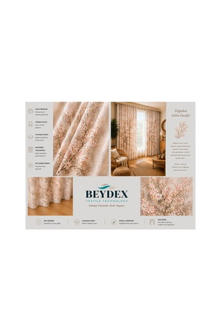 2 Adet 140x260 Cm Ölçüsünde Şık Dekoratif Fon Perde Koleksiyon Çok Renkli Vizon