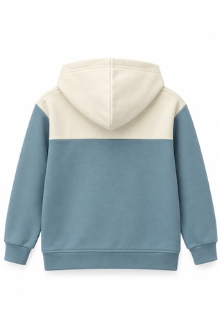 Ta&ce Kıds Tace Kıds Erkek Çocuk Kapüşonlu Sweatshirt Mavi - Ekru Renkli Ve Ön Baskılı Ekru - Mavi