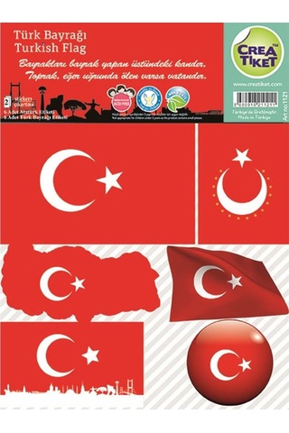 Crea Tiket Eğitim Etiketi Atatürk Bayrak - 1121