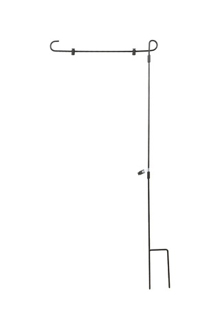 Aubyhe Siyah Demir Bahçe Bayrak Direği, 92x41cm, Kolay Montaj, Hava Dayanıklı, Çift Klem İle Sabitlenir