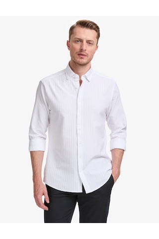 Pierre Cardin Erkek Beyaz Gömlek Desenli 50320859-vr013