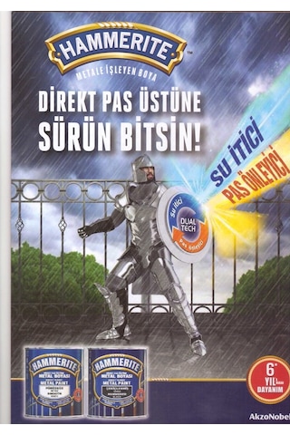Hammerite Direkt Pas Üstü Metal Boyası 0,75 Lt Çekiçlenmiş