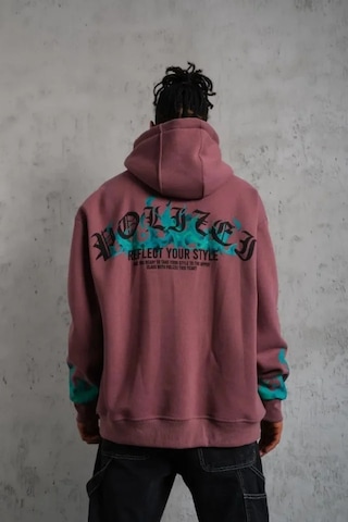 Veraura Lifestyle Erkek Üç İplik Içi Pamuklu Alev Baskılı Kapüşonlu Sweatshirt - Gül Kurusu Gülkurusu