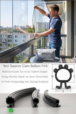 Cam Balkon Fitili 10mm Yükseklik 5m Uzunluk Toz Ve Yağmur Suyu Yalıtımı İçin Kıl Fitil Alternatifi Diğer