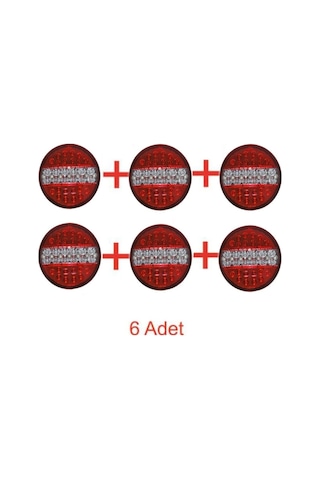 Ahmet Otomotiv Hamburger Tip Ledli Stop Lamba 12 Volt 4 Modlu 6 Adet