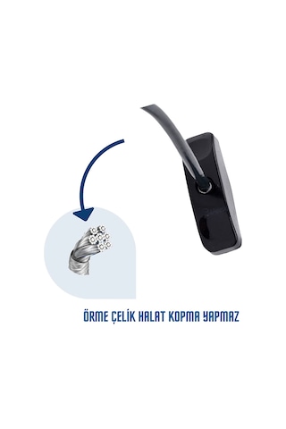 5 Adet Kidmix Çelik Halatlı Pencere Çocuk Emniyet Kilidi Siyah