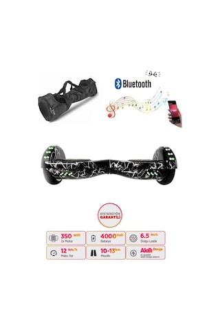 Citymate Hoverboard 6.5 inch Elektrikli Kaykay Scooter Full Ledli Bluetooth Hoparlörlü Çanta Hediye D01