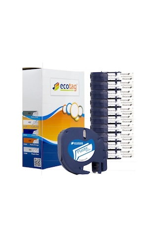 Ecotag S0721610 Letratag Plastik Şerit Etiket Beyaz