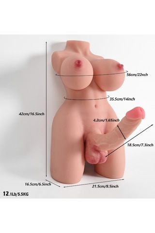 River World Va Jina Mastürbatör Dildo Trans Yarım Vücut 5,5 Kg Gerçekçi Ten