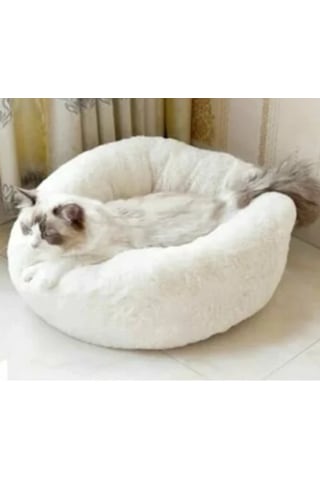 Yumuşak Polar Minder Yıkanabilir Simit Yavru Kedi Yatağı 50 CM