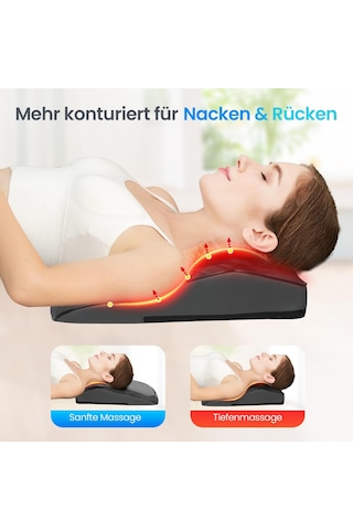 Cupilo Isı İle Sırt Ve Boyun Masajı, Ofis Koltuğu Oyun Koltuğu İçin Shiatsu Boyun Masajı, 3d Yoğurma Masaj Yastığı, Ofis Ev İçin Hediye, Anne Baba Kadınlar İçin Hediyeler