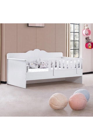 Karyola, Flower Montessori Karyola - Beyaz + 1 Adet Comfort Yatak