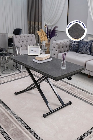 Home Üst Tabla Mdf Kartal Oval Köşe Alt Ayak Siyah