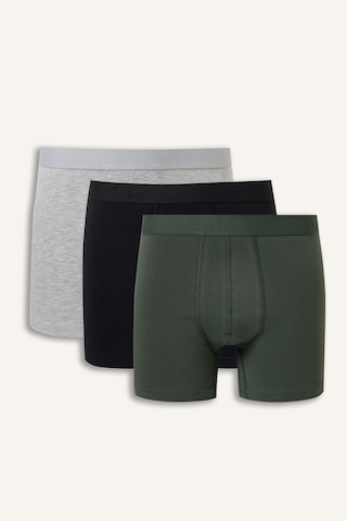Defacto Regular Fit Beli Lastikli 3lü Pamuklu Boxer Seti I1733ax26aukh236 Haki-kh236