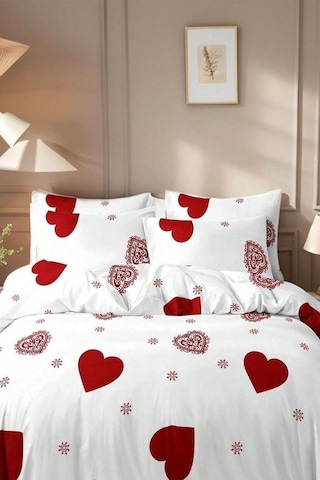 Pamuklu Çift Kişilik Nevresim Seti Nevresim Ve Yastık Kılıfı Çarşafsız Patricia Beyaz