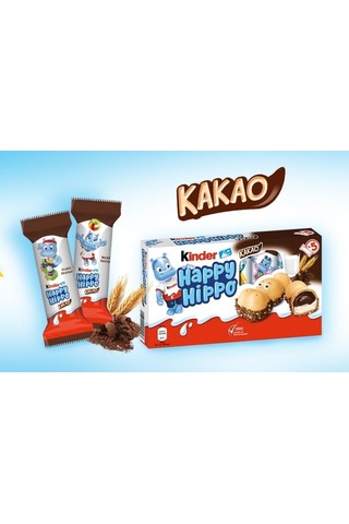 Kinder Happy Hippo Kakao Krema Dolgulu Gofret Çikolata 102 G