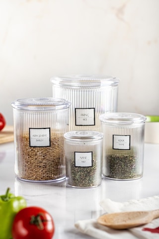 24'lü Barok Yuvarlak 4 Boy Kavanoz Seti & Saklama Kabı & Erzak Kabı 6 2000 Ml, 6 1000 Ml, 6 500 Ml, 6 250 Ml