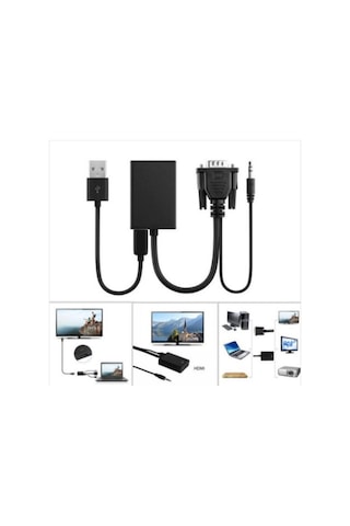 Vga To Hdmi Kablo Dönüştürücü Görüntü Ve Ses Çevirici 4310P Adapt