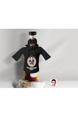 Bk Gift Kişiye Özel Karikatürlü Mini Siyah İçki Şişesi Tişörtü , Ev Bar Dekoru, Viski, Şarap, Votka, Rakı Şişesi Tişörtü, Ev Barı-14