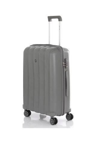 Mçs Bavul Orta Ve Kabin 2li Set Kırılmaz Silikon Valiz V305 Gri