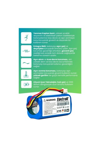 Sentar Mop 1s Uyumlu Batarya Ultra Yüksek Kapasite 3200mah Pil Robot Süpürge Bataryası