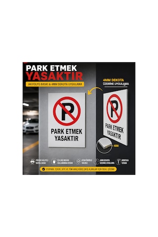 Sürpriz Hediyeli 4 Mm Foreks'li Park Etmek Yasaktır Uyarı Ikaz Levhası A4 Sticker Folyo Baskı
