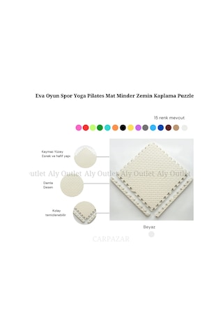 24'lü Puzzle Set Eva Tatami Minder Zemin Kaplama Oyun Spor Halısı 50x50 13M Lacivert - Mavi - Beyaz