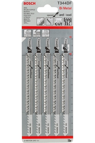 Bosch T 344 DF Speed For Hard Wood Dekupaj Testeresi Bıçağı 5'Li - 2608634243