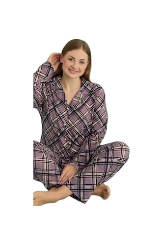 Büyük Beden Kadın Kışlık Süet Pijama Takımı Isabella Grande Tasar Çok Renkli