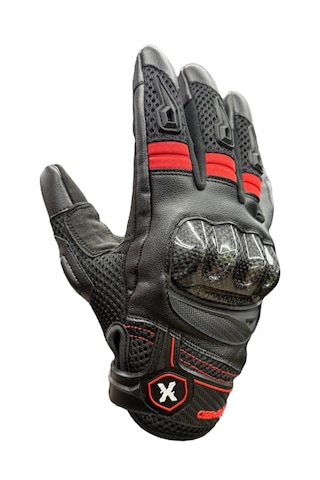 Xspeed Valka Carbon Korumalı Yazlık Motorsiklet Eldiveni Kırmızı