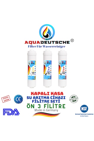 Kapalı Kasa 3 Ön Filtre Su Arıtma Cihazı Filtre Seti